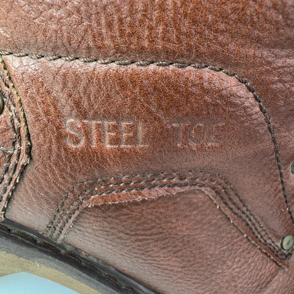 Eddie Bauer Medford ST Boots Men 8M Brown Steel Toe Workwear Safety Lug